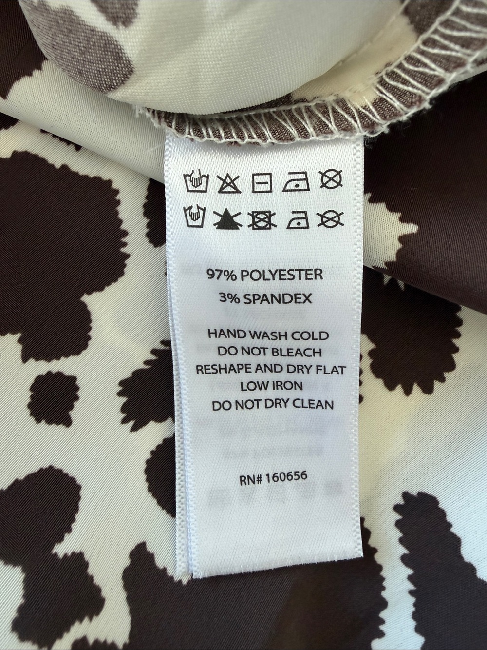 Women's silky Cow Print Maxi Skirt - White and Brown - Picture 7 of 7